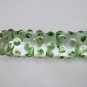 NEW Glass Massager-8" Curve Dildo Dong Anal Plug w/Handle, Green Beads, Clear Handle G-055