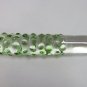 NEW Glass Massager-8" Curve Dildo Dong Anal Plug w/Handle, Green Beads, Clear Handle G-055