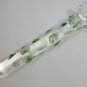 NEW Glass Massager-8" Straight Dildo Dong Anal Plug, Green Rain Drops G-056