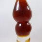 NEW Glass Massager- 6 1/4" Dildo Dong Anal Plug, Amber Curved Head, Gold Snake Engrave G-062
