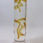 NEW Glass Massager- 6 1/4" Dildo Dong Anal Plug, Amber Curved Head, Gold Snake Engrave G-062