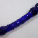 NEW Glass Massager-8" Curved Dildo Dong Anal Plug, Dark Blue Spiral G-063