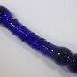 NEW Glass Massager-8" Curved Dildo Dong Anal Plug, Dark Blue Spiral G-063
