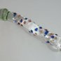NEW Glass Massager-8 1/2" Curved Dildo Dong Anal Plug, Multiple Color Beads G-035