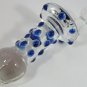 NEW GLASS MASSAGER - 5 3/4" SPINNING ANAL BUTT PLUG, BLUE BEADS G-031