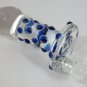 NEW GLASS MASSAGER - 5 3/4" SPINNING ANAL BUTT PLUG, BLUE BEADS G-031