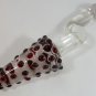 NEW GLASS MASSAGER-8 1/2" BEND SPINNING ANAL BUTT PLUG RED BEADS CORN SHAPED HEAD BEND SHAFT G-033