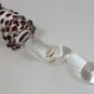 NEW GLASS MASSAGER-8 1/2" BEND SPINNING ANAL BUTT PLUG RED BEADS CORN SHAPED HEAD BEND SHAFT G-033