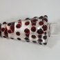 NEW GLASS MASSAGER-8 1/2" BEND SPINNING ANAL BUTT PLUG RED BEADS CORN SHAPED HEAD BEND SHAFT G-033