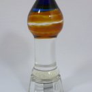 NEW GLASS MASSAGER 4 3/4" LED LIGHT ANAL BUTT PLUG AMBER BLUE HEAD 009