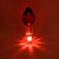 NEW GLASS MASSAGER 4 3/4" LED LIGHT ANAL BUTT PLUG AMBER BLUE HEAD 009
