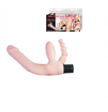 NEW MULTI-SPEED VIBRATING STRAPLESS DOUBLE PENETRATION STRAP-ON 8.5" DILDO 14084