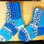 Crocheted Blue Colorful Socks 2-4 yrs