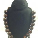Dark Brown Necklace Made With Wood Beads