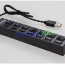USB 2.0 High Speed 7-Port HUB with Independent Switch AC Power Adapter Included Blk for Linux
