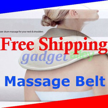 Deluxe Neck Shoulder Tapping Percussion Massage Massager Belt Home and Car Power Adapter