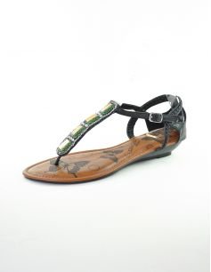 Rhinestone T-Strap Sandals