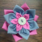 Pink and Grey Hair Bow
