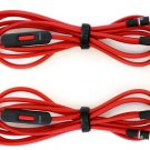 Pair Replacement Mic Volume Control Cables 3.5mm Cords Dr. Dre Beats Headphones