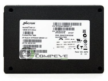 Micron 2.5" 128GB SSD Solid State Drive SATA C400 6GB/s HP 652181-001 694686-001