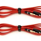 Pair Monster Replacement L Plug Audio Cable 4 ft 3.5mm Beats Dr. Dre Headphones