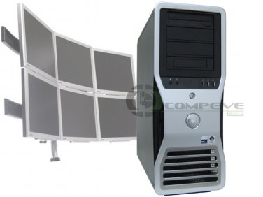 Dell Precision T7400 8 Core Xeon 2x X5472 3.0GHz 8GB 6 Monitor Computer PC Win 7