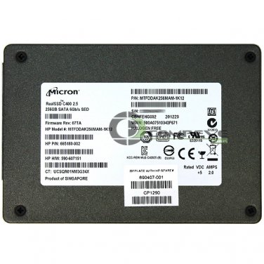 Micron C400 256GB SATA 6Gb/s NAND SSD MTFDDAK256MAM-1K12 665180-002 690407-001
