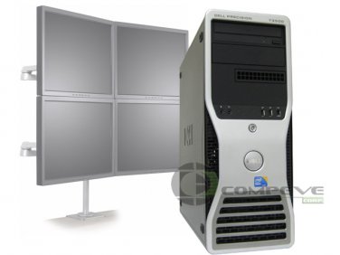 Dell Precision T3500 Workstation QC E5520 2.26Ghz 8GB 500GB 4 Monitor Desktop