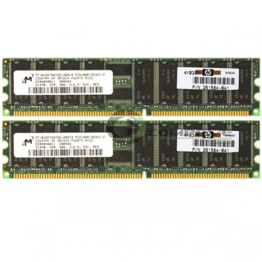 Micron 1GB 2x512MB PC2100 DDR-266MHz ECC Reg 184-Pin DIMM Memory HP 261584-041