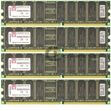 Kingston 2GB 4x512MB PC2100 266MHz ECC Reg 184-Pin DIMM Memory KVR266X72RC25/512