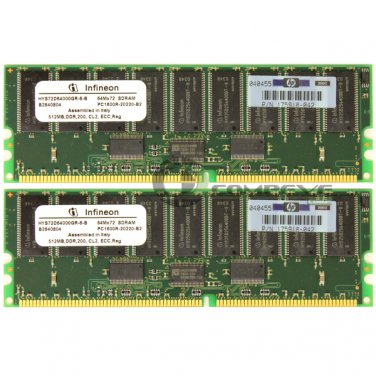 Infineon 1GB 2x512MB PC1600 ECC Reg 184-pin Memory HYS72D64000GR-8-B 175918-042