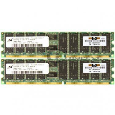 Micron 1GB 2x512MB PC1600 ECC Reg 184-pin Memory MT18VDDT6472G-202C3 175918-042