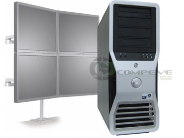 Dell Precision T7400 8 Core 2x E5440 2.83GHz 8GB Win 7 Pro 4 Monitor PC Desktop