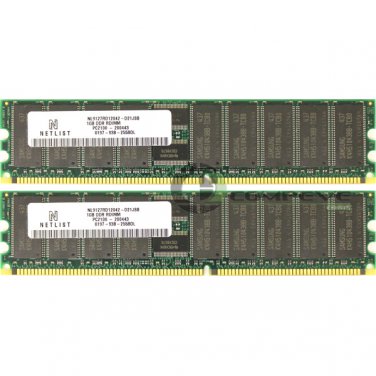 NetList  2GB (2x 1GB) PC2100 ECC Reg 184-Pin Memory Module NL9127RD12042-D21JSB