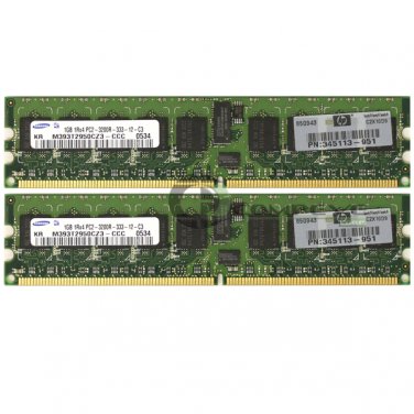 HP 2GB (2x1GB) PC2-3200 DDR2-400MHz ECC Reg 240-Pin DIMM Memory 345113-951