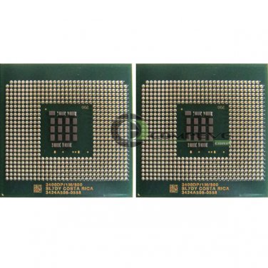 Matched Pair 64bit Intel Xeon Processors 3.40 GHz 1M Cache 800 MHz FSB SL7DY CPU