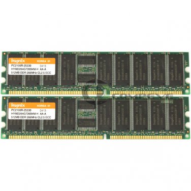 Hynix 1GB (2x 512MB) PC2100 DDR ECC Reg 184-Pin DIMM Memory HYMD264G726B4M-H AA