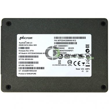 Micron C400 256GB SATA 6Gb/s NAND SSD Drive MTFDDAK256MAM-1K12 HP 691466-001