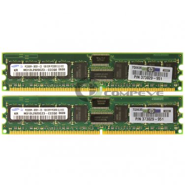 HP 2x 1GB DDR PC3200 CL3 ECC R 184-pin DIMM Memory 373029-951 XW9300 DL145 G2