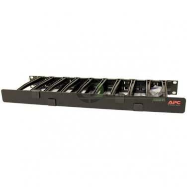 APC AR8612 1U Horizontal Cable Manager Black 6" Deep Single-Sided with Cover