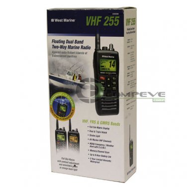 WEST MARINE VHF255 Floating Dual Band Two-Way Marine Radio, VHF, FRS & GMRS