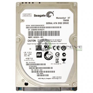 Seagate Momentus XT ST750LX003 750GB 2.5" SATA 6GB/s SSHD Hybrid HP 683934-001