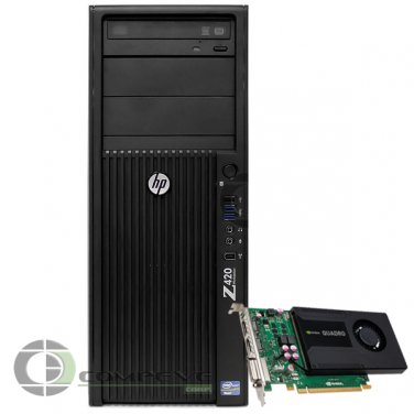 HP Z420 Workstation E5-1650 v2 3.5GHz 8GB RAM 500GB HDD K2000 Win7  G3E87US