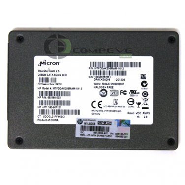 Micron C400 256GB SATA 6Gb/s NAND SSD MTFDDAK256MAM-1K12 665180-003 694683-001