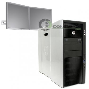 2 Monitor HP Z820 Workstation PC E5-2640 2.5 GHz 24GB RAM 2x250GB SSD NVS 295