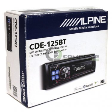 Alpine CDE-125BT In-Dash CD MP3 Receiver Radio Audio Bluetooth Hands Free Call