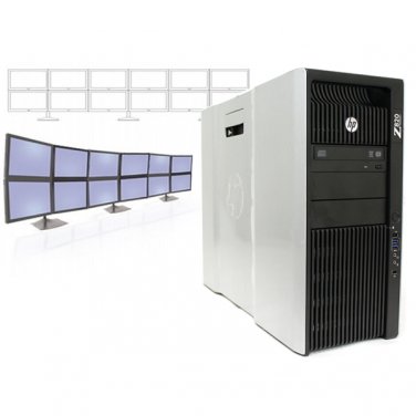 12 Monitors Trading HP Z800 PC 2x X5560 2.8GHz 24GB RAM 600GB SSD 3x NVS 510