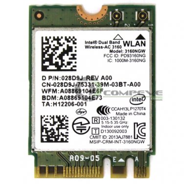 Intel Dual Band AC 3160 Wireless Card WiFi+Bluetooth 802.11ac Dell 3160NGW 28D9J