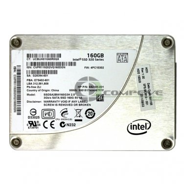 HP 652185-001 Intel 320 Series 160GB 2.5" SSD Solid State Drive SSDSA2BW160G3H