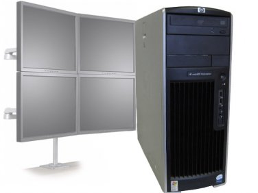 HP XW6400 Quad Core 2.66GHz/4GB/500GB 4 Monitor Trading Monitoring Workstation